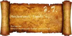 Heckenast Tamás névjegykártya